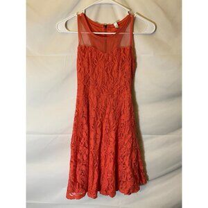 XHILERATION WOMENS JUNIORS SIZE XS EXTRA SMALL DRESS PINK LACE MINI Fairy retro